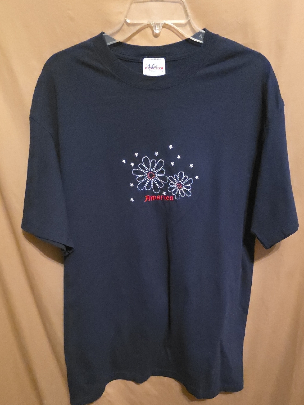 Ladies' Navy Patriotic Tee - America L
